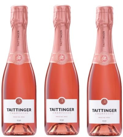 3x 0,375l - Taittinger - Brut Prestige Rosé - HALBE | Champagne A.O.P. - Frankreich - Rosé-Schaumwein brut