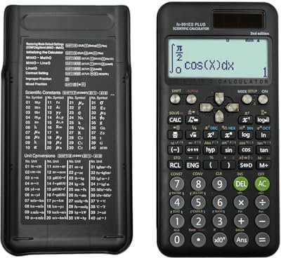 Wissenschaftlicher Taschenrechner, kompatibel mit FC-991ES Plus-2nd Edition, wissenschaftlicher Taschenrechner mit 417 Funktionen, für Schulbedarf, Studenten, Lehrer, Büro, Zuhause, Schwarz