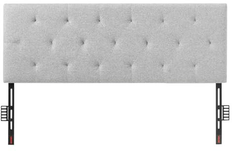 VEVOR Headboard, Full Size Headboard with Adjustable Height, Comfortable Diamond Tufted for Full Size Bed, W 56.3 x H(35.6-47.4) inches, Ideal for Bedroom, Hotel, Homestay, Dormitory, Light Grey