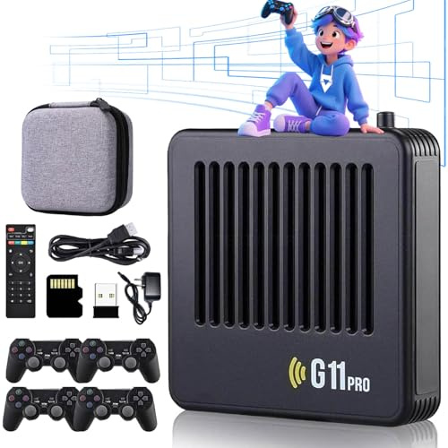 2025 Retrowave G11 Pro, G11 Pro Konsole, Ruvania Retro Konsole , Retro Game Console, Retro Wave G11 Pro, Retrowave G11 Pro 4 Controller, Plug & Play-Videospiele (64GB)