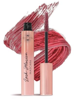 Bellamianta Lash Illusion Mascara, False-Lash Effect, Waterproof, Burgundy | Smudge-Proof, Long Lasting, Silicone Curved Wand, Vitamin E & B5 Formula