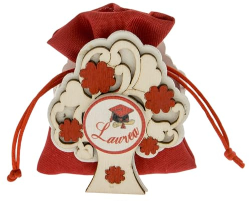 Ingrosso e Risparmio Bomboniera Laurea 6PZ Scatolina Portaconfetti Albero della Vita in Legno Celebrazione Traguardo Segnaposto Confettate Regalo Gadget