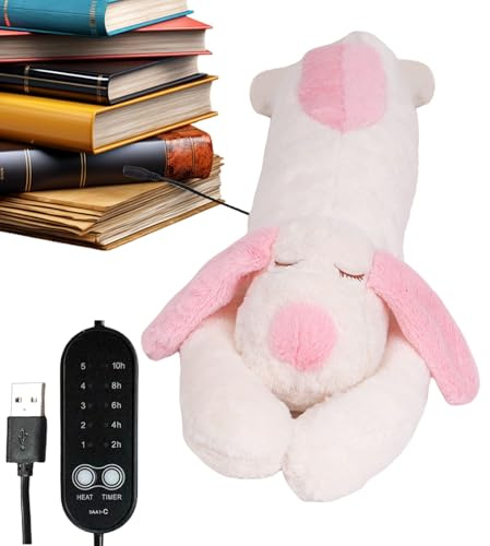 Plüsch-Wärmekissen für Hunde Elektrisch USB Auto-Abschaltung | Plüschiger warmer Hund für Kinder Erwachsene Weihnachtszeit Nacken Rücken Schultern