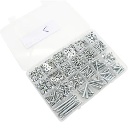 1/5 BOÎTES M3 M4 M5 Ensemble combiné de vis cruciformes à tête demi-ronde, écrou, boulon, assortiment de cales(E SET)