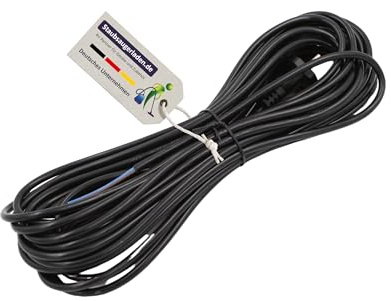 Staubsauger Stromkabel 13 m schwarz 2 x 0,75 mm² – Universal Ersatz-Anschlusskabel für Gewerbe & Industrie, Netzkabel kompatibel mit Sebo Kärcher Nilfisk Numatic, Makita, Metabo, Festool, Hilti UVM