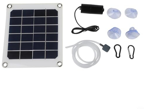 Solar Fish Tank Luftpumpe USB, Monokristalliner Silizium-Sauerstoff-Luftsprudler Leise Teichpumpe Photovoltaik Aquarium Bubbler