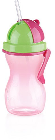 Tescoma 668172.53 Bambini Bottiglia con Cannuccia, Plastica, Rosa, 20 x 10 x 8.4 cm, 1 Pezzo