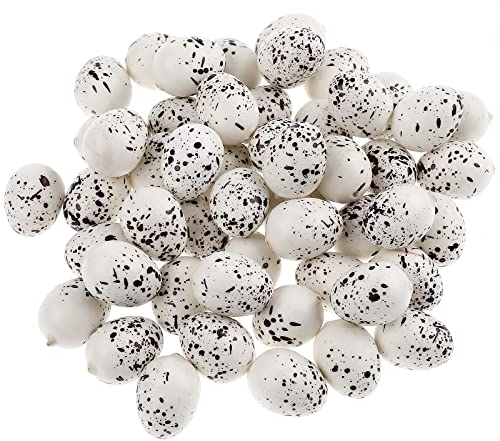 Amosfun 50pcs Easter Foam Eggs, Artificial Quail Eggs for Craft, Simulation Faux Speckled Bird Eggs, Mini Bird Egg Ornaments for Easter Basket Filler (2.5cm)