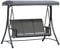 Outsunny Hollywoodschaukel mit Seitentasche, 3-Sitzer Gartenschaukel mit verstellbarem Sonnendach, Schaukelbank belast bis 300kg, für Garten, Terrasse, 196 x 128 x 172 cm, Dunkelgrau