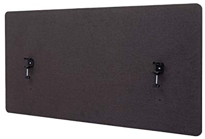 Akustik-Tischtrennwand HWC-G75, Büro-Sichtschutz Schreibtisch Pinnwand, doppelwandig Stoff/Textil - 60x120cm braun-grau