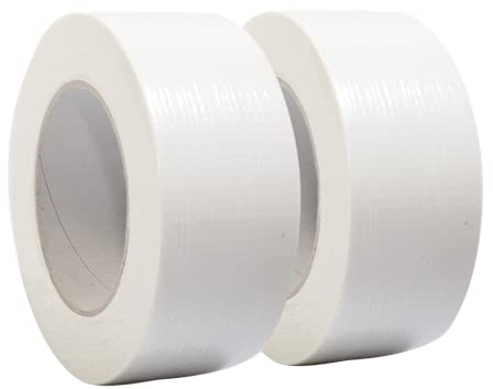 2 Rollen Gewebeband in schwarz | Panzertape | Panzerband | Gaffa Tape | Duct tape | 50mm x 50m, Farbe:weiß