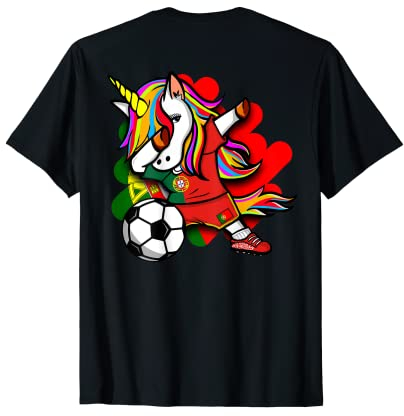 Dabbing Unicorn Portugal Fußball Fans Trikot Portugal T-Shirt