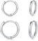 CERSLIMO Ohrringe Silber Creolen Silber 925 set 10mm 12mm Schmuck Valentinstag Geburstag Klein Geschenke für Damen Herren Mädchen Frauen Männer Beste Freundin Schwester Freunde