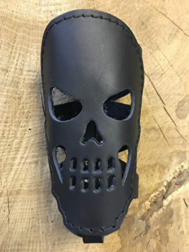 ORLETANOS Porte-Bouteille Skull Noir Compatible avec Harley Davidson Cuir Fat Boy Heritage Streetbob Fatbob Low Rider Porte-Bouteille Moto