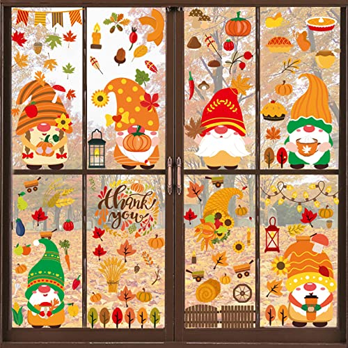 Erntedankfest Fensteraufkleber Thanksgiving-Fensteraufkleber Weihnachtsdekoration Fensterbild Ahorn-Kastanien-Fensteraufkleber-Dekoration Herbst Fensterbilder (9F) (9E)
