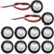 Gebildet 10Stück 12V Runde Umriss LED Vorne Hinten Seitenblinker Bullet Marker Light (Weiß)