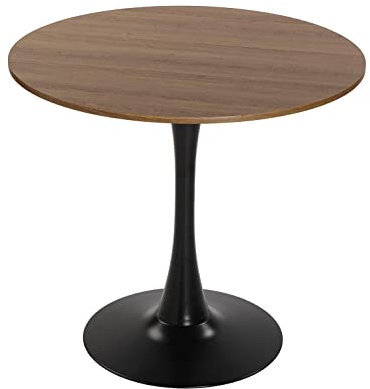 Versa Lia Esstisch für Küche, Terrasse, Garten oder Esszimmer, Maßnahmen (H x L x B) 73 x 80 x 80 cm, Holz, PVC und Metall, Farbe: Braun und Schwarz