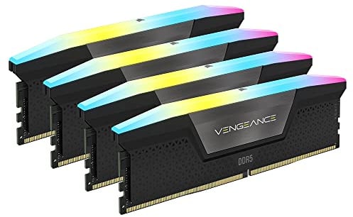 CORSAIR VENGEANCE RGB DDR5 RAM 192GB (4x48GB) 5200MHz CL38 Intel XMP iCUE Compatible Computer Memory - Black (CMH192GX5M4B5200C38)
