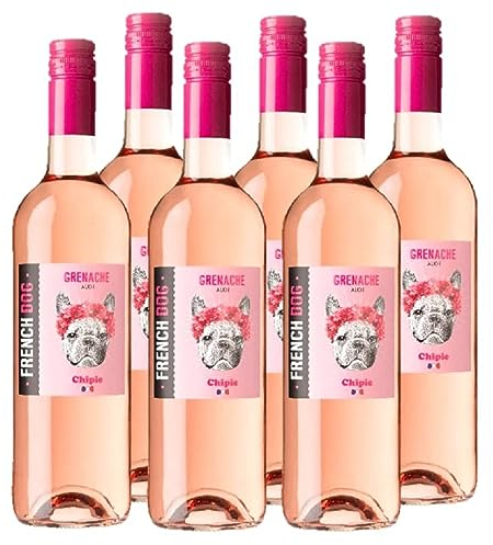 French Dog Grenache Rosé (6 x 0,75 l) - fruchtiger Roséwein aus Frankreich; halbtrocken; ideal als Aperitif, zu sommerlichen Salaten, Gegrilltem oder zu Desserts mit roten Früchten