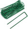 AKOFIC 100 Stück Erdanker, Bodenanker Verzinkt aus Stahldraht, Anti-Rost Uförmige Erdanker für Unkrautvlies Gartenvlies Netzen Camping Gartenarbeit Kunstrasen 150mm Lang 25mm Breit 3mm Stärke