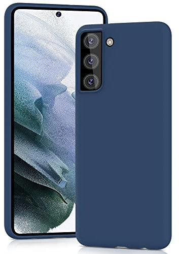 YATWIN für Samsung Galaxy S21 5G Hülle, Premium Silikon Handyhülle mit Kameraschutz, Seidig-Weicher Berühren Ultra Dünne Stoßfeste Kratzfeste Schutzhülle, Blau
