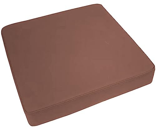 DG Catiee Waterproof PU Chair Cushion Seat Pad,Thick 3/5/8cm Chair Seat Pad Leather Deckchair Cushion for Home Patio Garden Indoor Outdoor (45x45x5cm,Coffee)