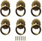 Schrankknopf, 6 Stück Tropfenring-Griff, 35 mm, chinesischer Stil, antiker Messing-Ring-Zuggriff, Küchenschränke, Kleiderschrank, Schublade, Möbelbeschläge, Retro-Stil, kleiner Zugring (schwarz). ( Co