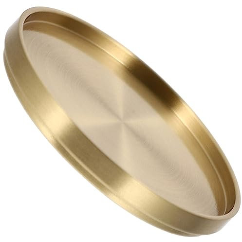 Luxshiny Posavasos De Latón para Bebidas Posavasos De Cobre para Vino Posavasos Dorados para Taza De Té Accesorios para Coche Portavasos De Café Aislado Mini Bandeja Redonda para Joyería