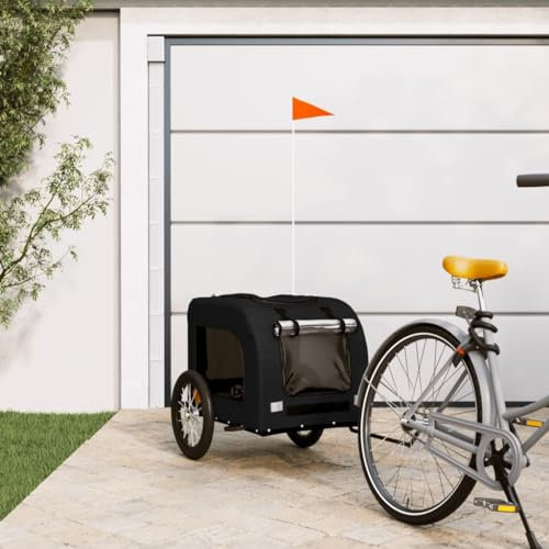 Hundefahrradanhänger schwarz Oxford Stoff und Eisen