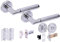 HANDLEZONE® Lacerta Premium Door Handles on Rose Bathroom Deadbolt Pack with 75mm Ball Bearing Hinges, 76mm Latch and Lock - Dual Polished/Satin Chrome