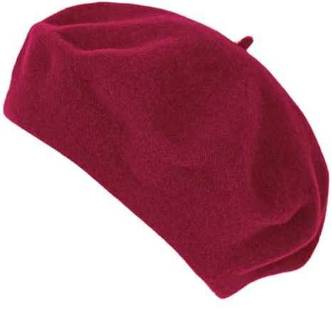Van Der Rich ® - Französische Klassische Baskenmütze Barett - Damen (Erdbeer, One Size)