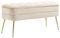 SUPPNEED Bettbank für das Schlafzimmer, Bank für den Eingangsbereich, Moderne Samtbank, gepolsterte Bank mit goldenen Beinen (Beige)