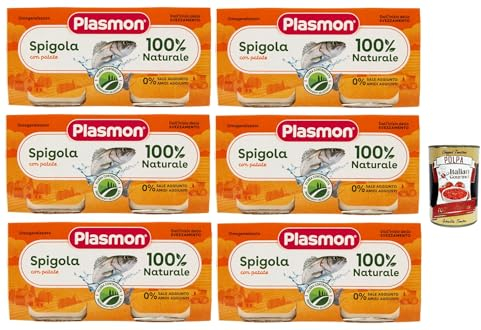 Plasmon Pesce Spigola con Patate, 6x (2x 80g) , Mit ausgewählten Zutaten, 100% natürlich, Ohne Stärken und Salz hinzugefügt + Italian Gourmet polpa 400g