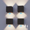 CALEX - 4-Pack Rechargeable Wall Light Volterra, Battery Operated LED Lamp, Motion Sensor, Wireless Lamp for Indoor and Outdoor, Black