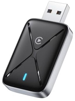 AIZEO CarPlay Wireless Adapter, Mini Wireless CarPlay Adapter Konvertieren Sie Wired Carplay in Wireless, Schnelle Verbindung & Keine Verzögerung, mit USB & Type-C (Schwarz)