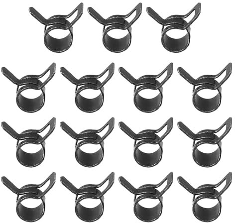 PATIKIL Federband-Schlauchschellen für 5-6mm Außendurchmesser Schlauch, 15er-Pack Silikon-Vakuum-Spannbandclips für Kraftstoffleitung Silikonluftschlauchrohr Wasserrohr, Schwarz