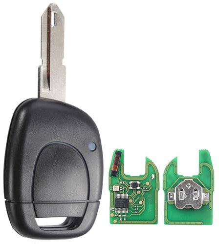 LAKAMODO Clé + électronique Vierge à Programmer ID46 433Mhz pour Renault Clio 2 Kangoo Master Twingo Megane Scenic Lame NE73 Pile Incluse
