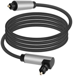 YANBORONSN 90 Degree Toslink Optical Cable,360 Degree Swivel Optical Audio Male to Optical Audio Cable for Home Theater,TVs,Amps,Soundbar,VD/CD Player(3M)