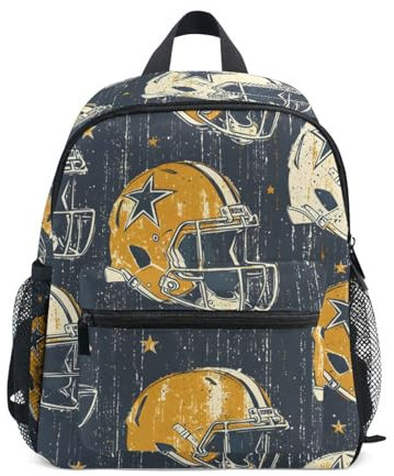 Mnsruu American Football Helme Kleinkind Rucksack Vorschulrucksack Kinder Jungen Mädchen Kindergarten Schultasche