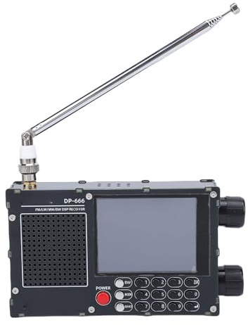 Lazmin112 Tragbares Radio, Fm, Lw, Mw, Sw, Vollband-Radio, 2,8-Zoll-Touchscreen Mit Resistiver Technologie, 5000 Mah Wiederaufladbarer, Rauschunterdrückung, Digitale Tastatur (Black)