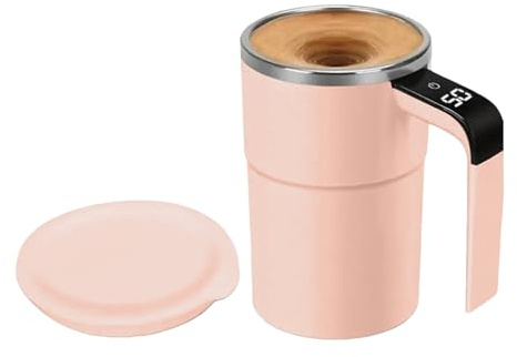 Self Stirring Coffee Cup - 13oz Self Stirring Drink Cup, Rotating Glasses, Magnetic Coffee Cup, Novelty Hot Drink Accessory | for Kitchen Bar Office M