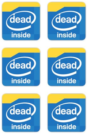 Laminierte Aufkleber: 50 mm, 6 Stück - Dead Inside Meme Sticker Gaming Notebook Konsole