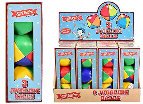 KandyToys TY9152 Retro 3 Pack Juggling Balls in Box, multicolor