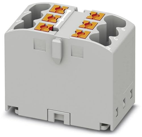 Phoenix Contact PTFIX 6X2,5 GY Verteilerblock, Grundklemme, 450 V, 24 A, Anzahl der Anschlüsse 6, Querschnitt 0,14 mm²-4 mm², AWG: 26-12, Breite 16 mm, Höhe 21,7 mm, Grau, 10 Stück