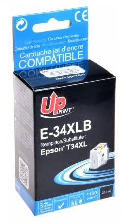 Uprint - 34xl -1 Cartouche d'encre Noire Compatible avec Epson 34xl 34 XL pour imprimantes Workforce Pro WF 3700