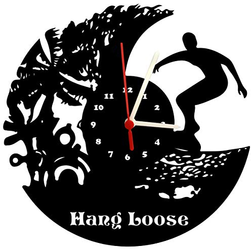 bigcopy e.K. Wanduhr Surfer, Hang Loose, Design hochwertige Acrylglas Uhr mit lautlosem Quarzwerk, 3mm Stärke