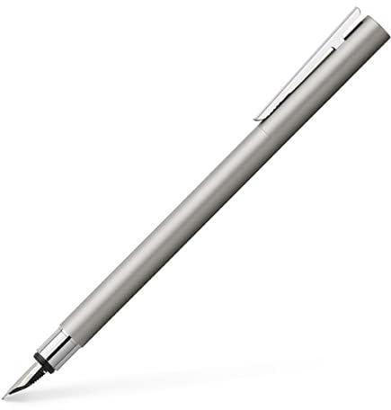 Faber-Castell 342103 - Füller Neo Slim Edelstahl, Federbreite B, silber matt