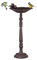 Relaxdays Vogeltränke Gusseisen, Gartendeko antiker Stil, Vogelfutterstelle für Wildvögel, stehend, 40 cm hoch, braun