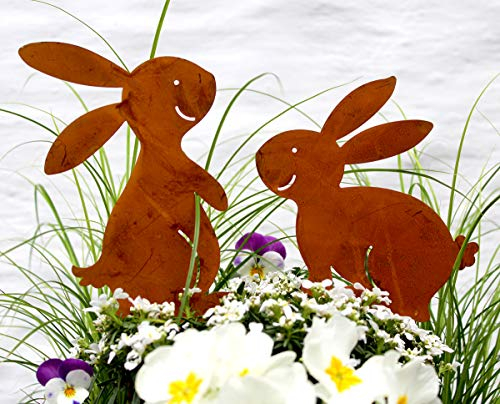 LB H&F Osterstecker Osterhase Osterdeko Metall Gartenstecker Mix (Hasen Set)