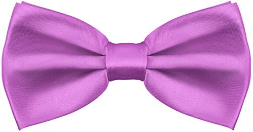 BALINCO Noble Silky Bow Tie con gancio - già legato e regolabile in lunghezza - oltre 25 colori tra cui scegliere (Purple Light)
